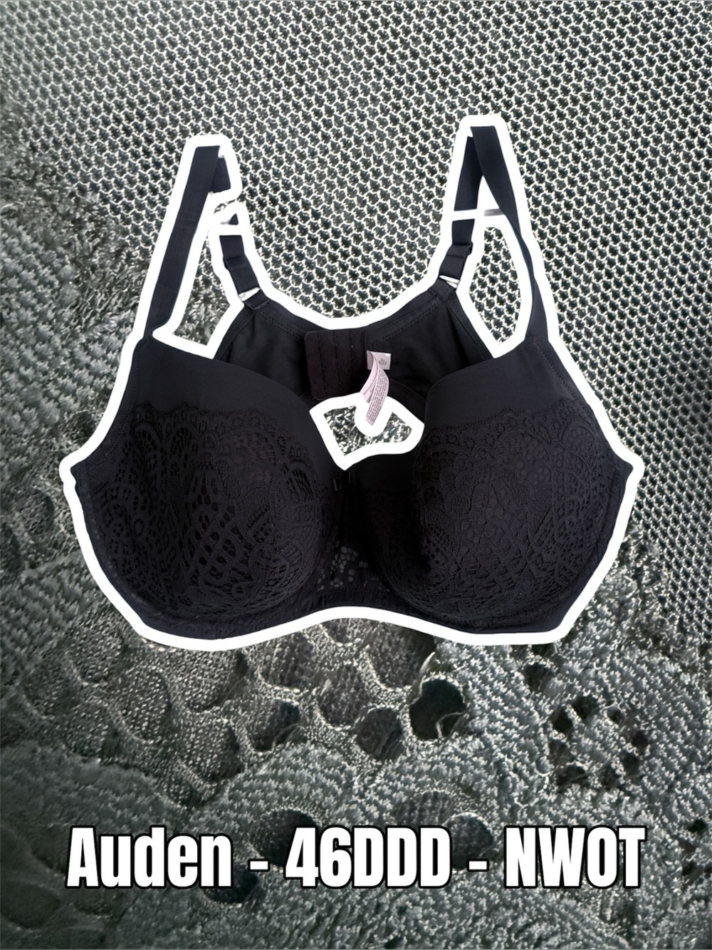 Auden Black Lace Full Support Underwire Bra